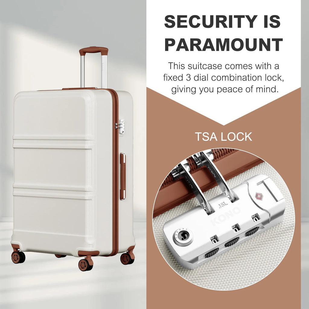 KONO 32 Inch Hard Case, Lightweight ABS + PC Trolleys with Twin wheels, TSA Lock, suitcase (S/M/L/XL)
