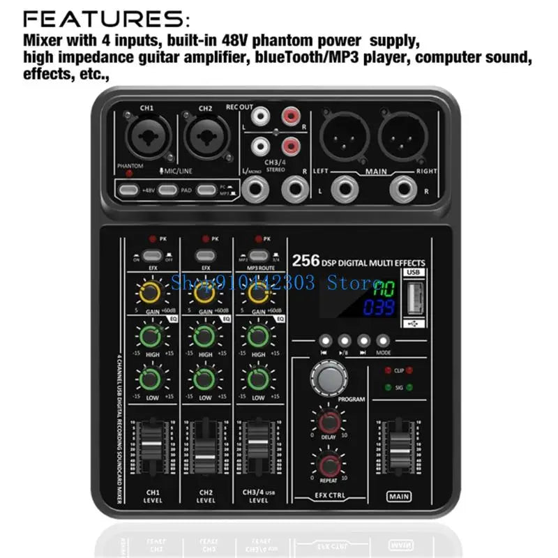 L4MD Advanced 4Channel Audios Mixer Audios Consoles USB Playbacks for Concerts