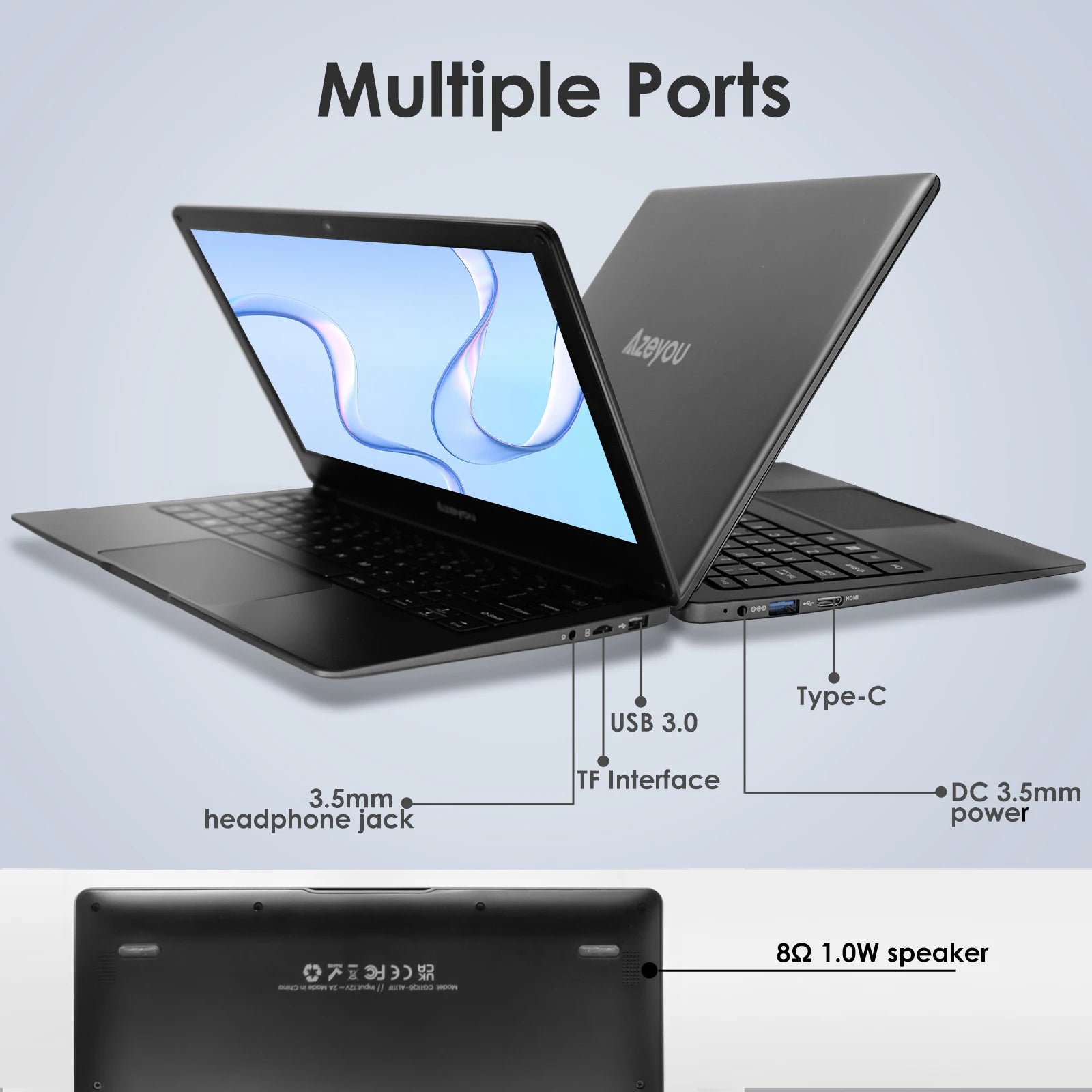 Azeyou 11.6" Full HD Laptop, N4000 (Up to 2.8GHz) Notebook 4GB RAM,4000mAh, Russian - English Keyboard Language OS 11 Pro System