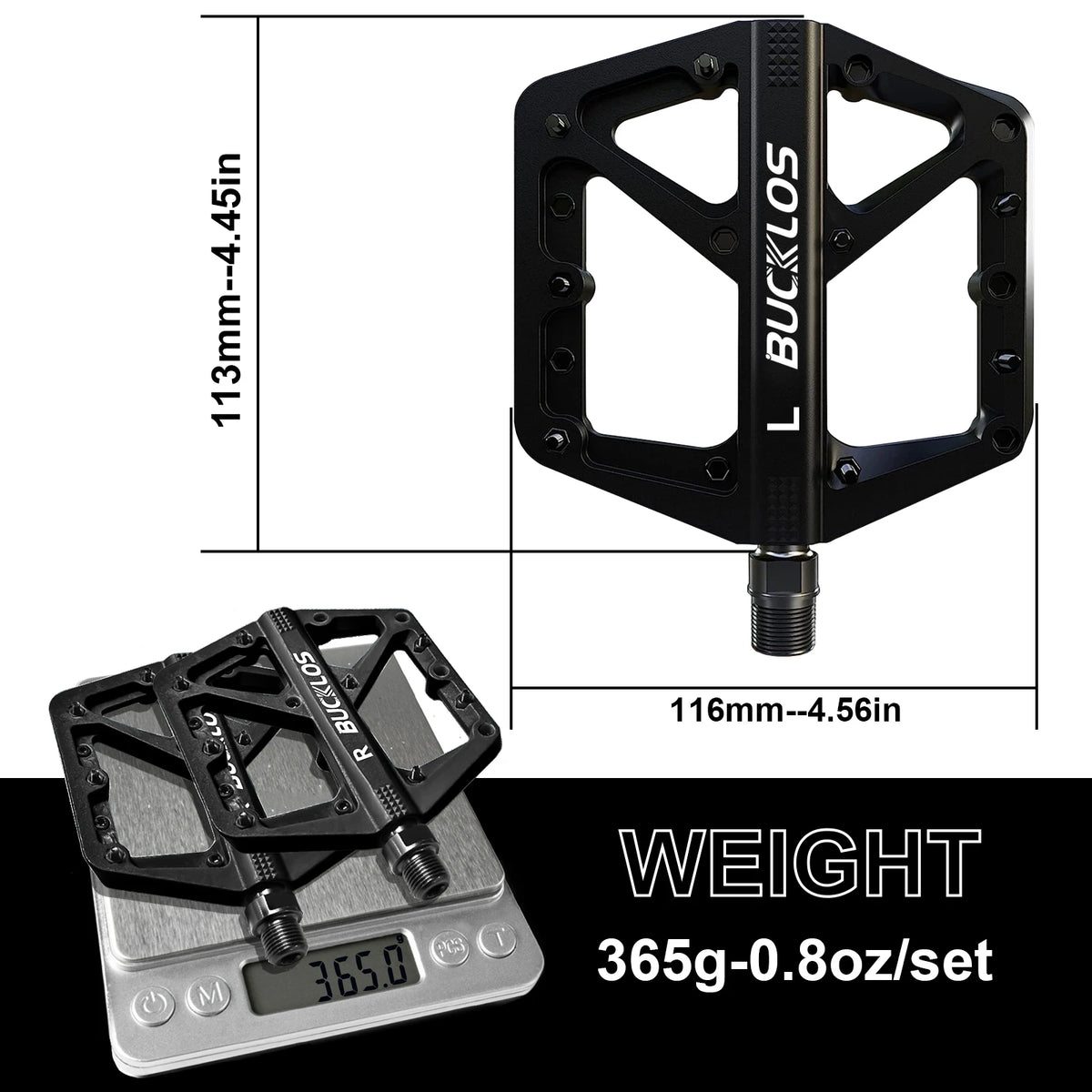 BUCKLOS Pedals DU Bearing Bicycle Pedal Platform Ultralight Nylon Road Mountain Bike Pedal Non-slip MTB Flat Pedals Bicycle Part