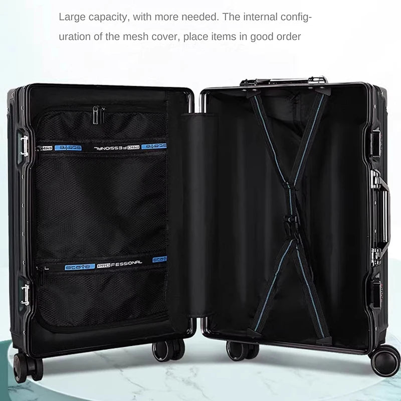 Suitcase Aluminum Frame New Luggage Men and Women Password trolley case Student Removable Wheel 20/28 inch Travel Suitcases