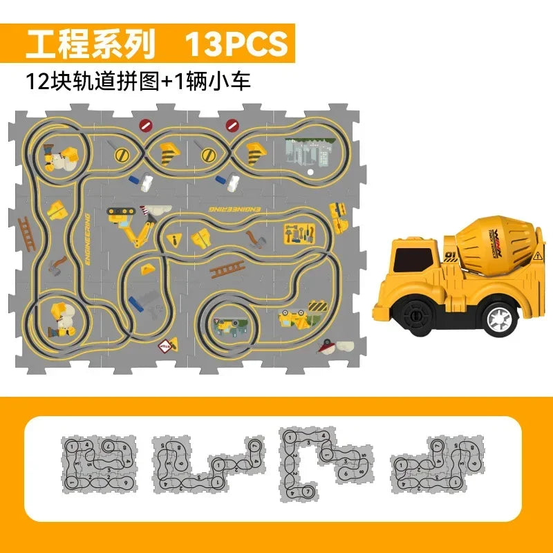 Kids Puzzle Puzzle Electric Track Car DIY 3-6 Year Old Children's Automatic  Car Track Christmas Gift Toy Set Electric Track Car