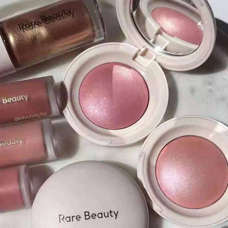 Rare Beauty Blush Brush Powder Dipped in Blush Cream Nearly Neutral/mauve Gives Lustrous and Bright Appearance Carry Convenient