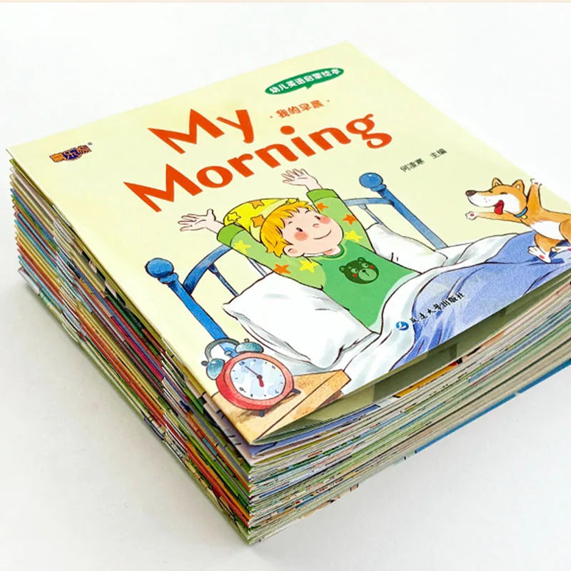 20PCS Kids English Enlightenment Picture Books Set Cognitive Habit Bilingual Storybooks for Toddlers Preschool Learning