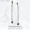 Long Earring Black Stone Skull Women Punk Gift High Quality 925 Sterling Silver Fine Jewelry