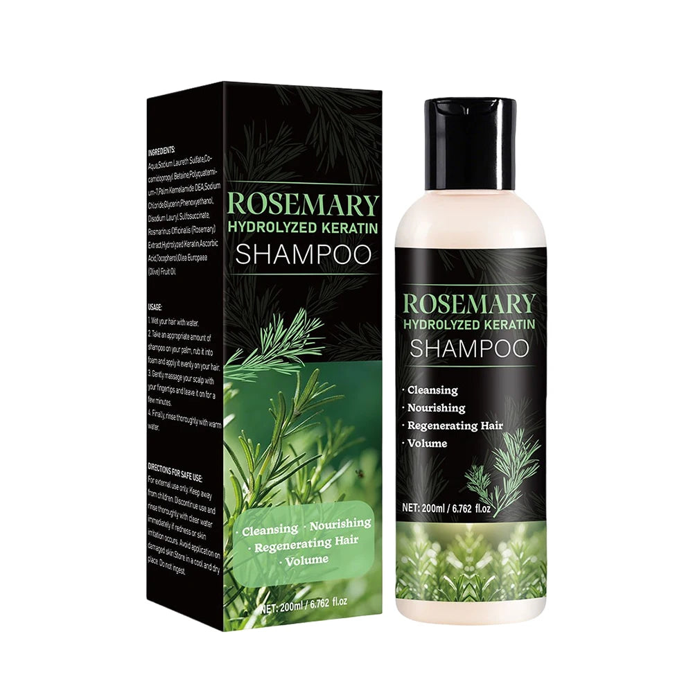 200ml Organic Rosemary  Shampoo Hair Growth for Women and Men,Natural Thickening & Strengthening Shampoo with Hydrolyzed Keratin
