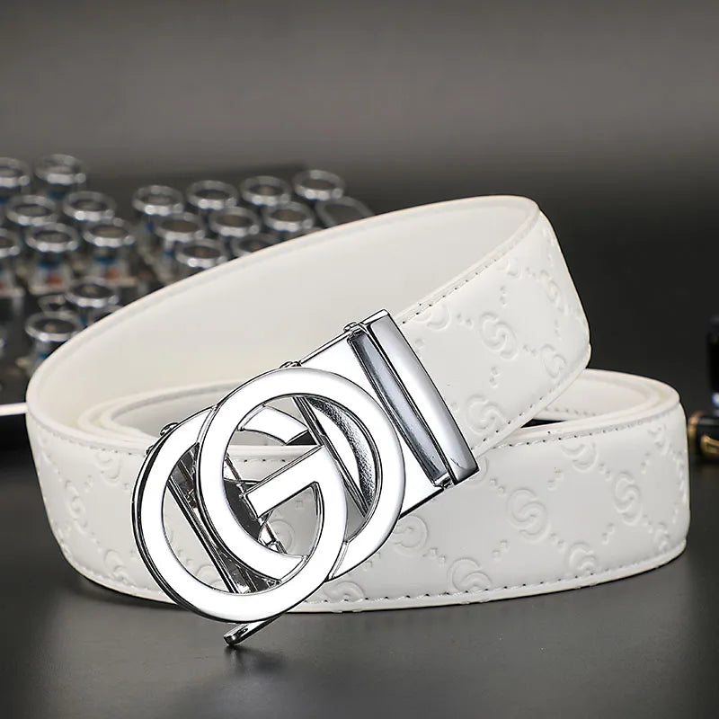2025 High Quality New 3.4cm Belt women Luxury Automatic Buckle Leather Strap for men Belt Designers Brand Male Belt for jeans
