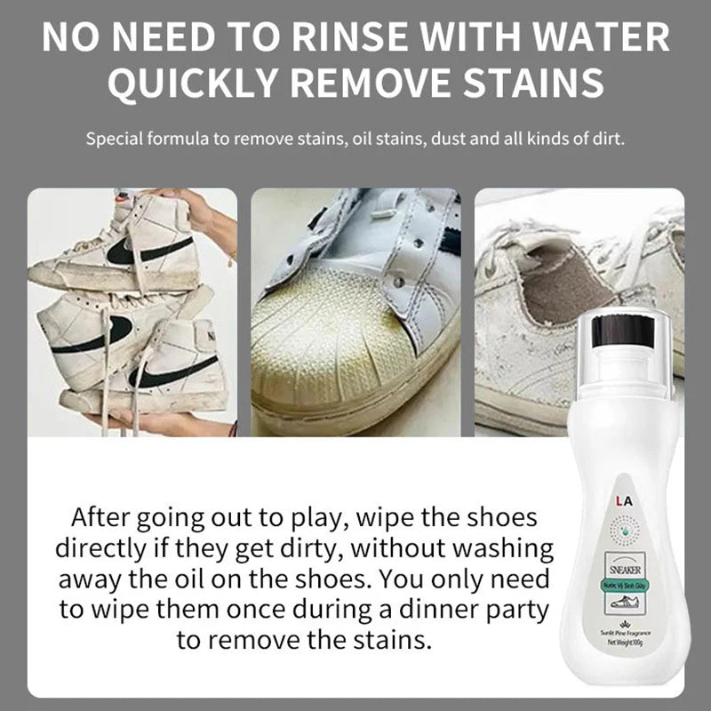 100ml White Shoe Cleaner Shoes Whitening Cleaner Sneaker Household Cleaner Strong Decontamination Foam Type Dry Cleaning Agent