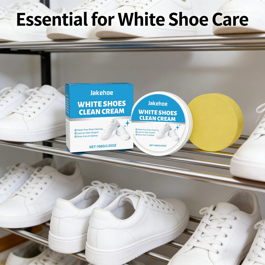 White Shoe Cleaning Cream Remove Yellow Stains Reduce Odor Water-Free Restore Luster Decontamination Specific White Shoe Cleaner