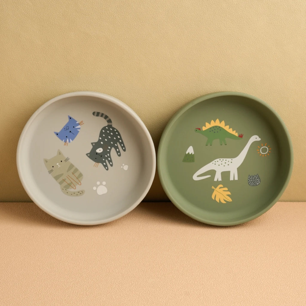 1PCS Dinosaur Silicone Baby Plate BPA Free Cartoon Food Tray For Toddlers Self Feeding Training 6M+ Easy Clean Tableware