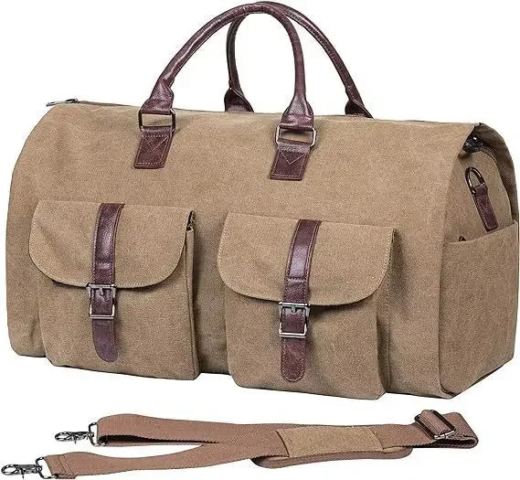 PU Leather brand men Business Travel luggage bag business Waterproof Large Convertible 2-in-1 Hanging Luggage Duffel Suit Bag