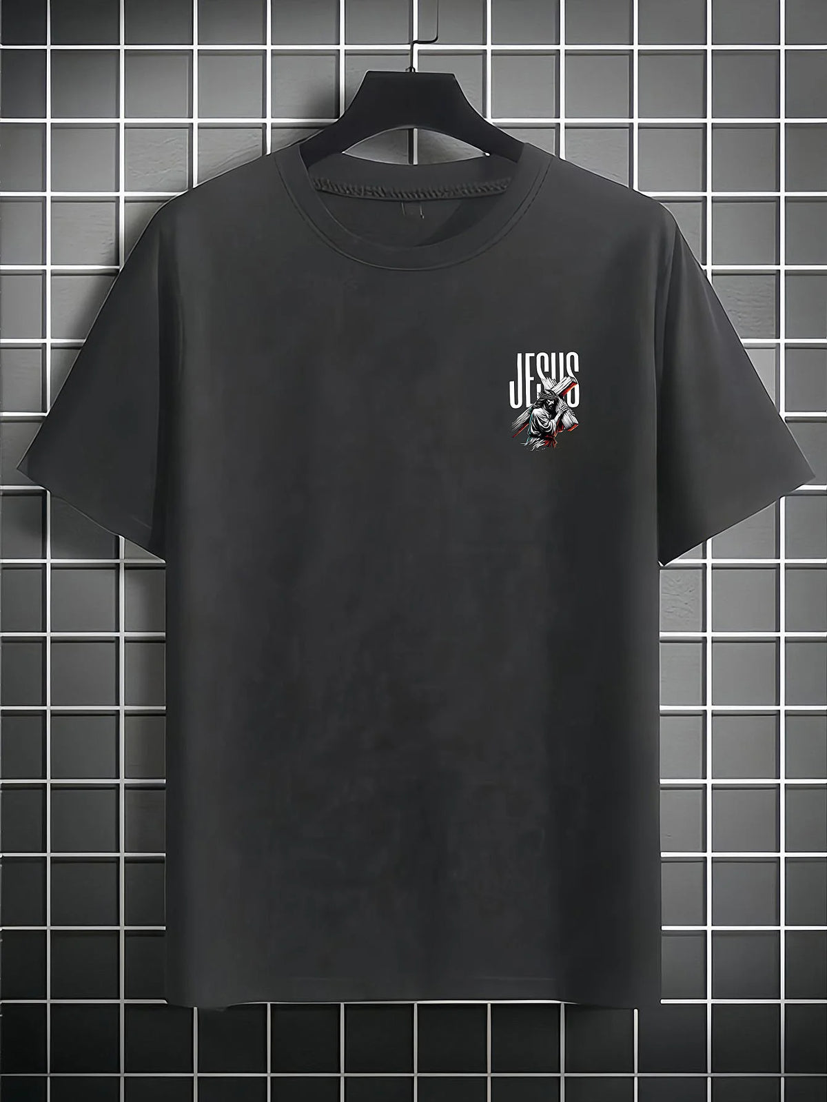 Jesus Religious Art Print 100% Cotton Trendy Men Women T-shirt Summer Autumn Daily Sports Party Casual Loose Street Short Sleeve