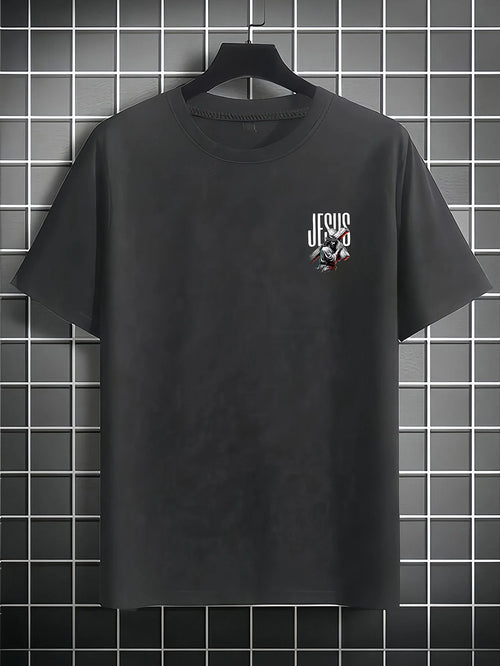 Jesus Religious Art Print 100% Cotton Trendy Men Women T-shirt Summer Autumn Daily Sports Party Casual Loose Street Short Sleeve
