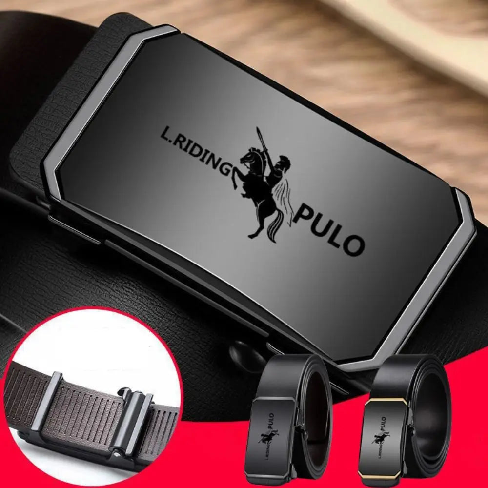 Casual Luxury Design Business Leather Belt Metal Man Waistband Automatic Buckle Belt