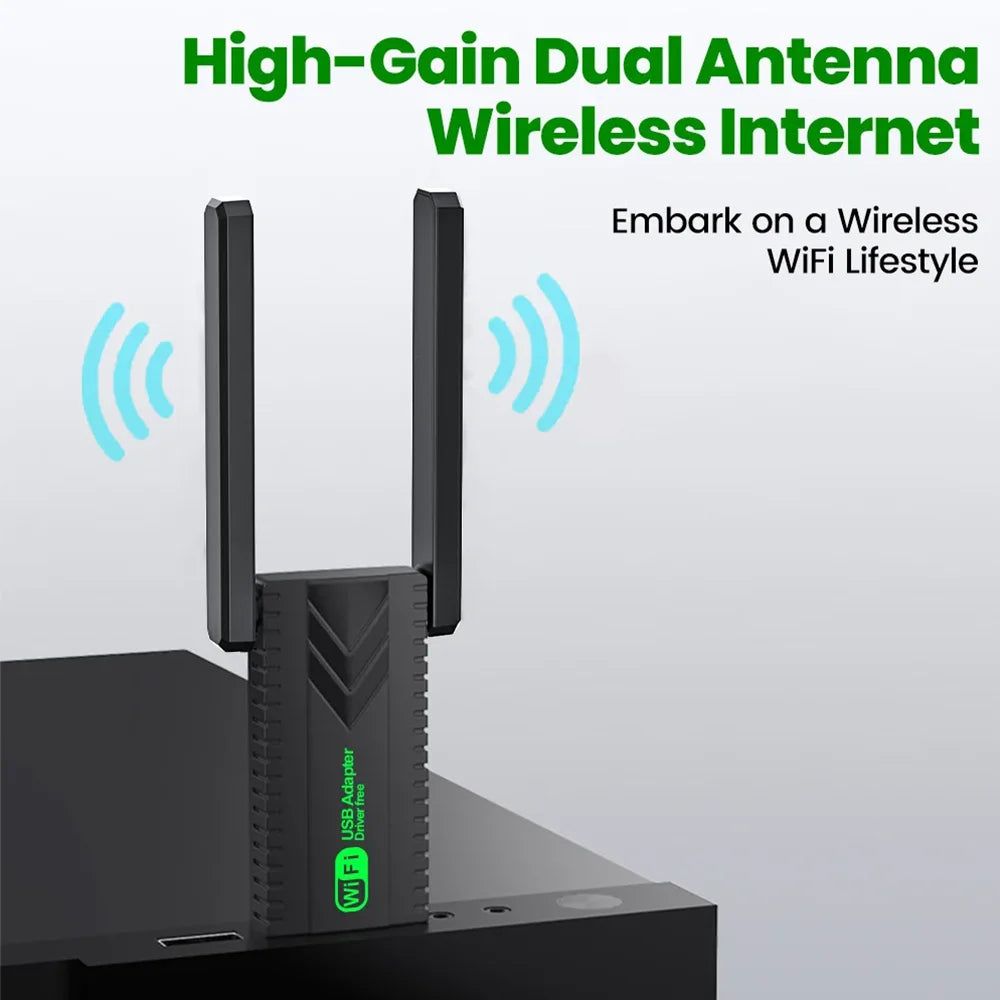 Dual Band 2.4G/5Ghz 1300Mbps WiFi USB3.0 Adapter Wi-Fi Dongle Receiver 802.11AC High-Speed Wireless Network Card Driver Free