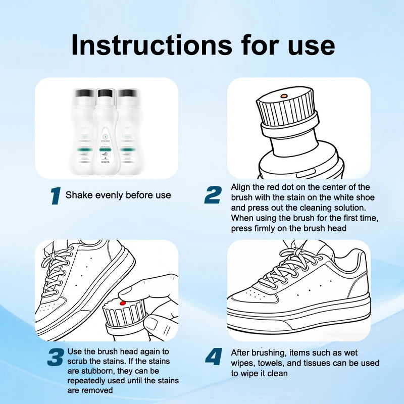 100ml White Shoe Cleaner Shoes Whitening Cleaner Sneaker Household Cleaner Strong Decontamination Foam Type Dry Cleaning Agent