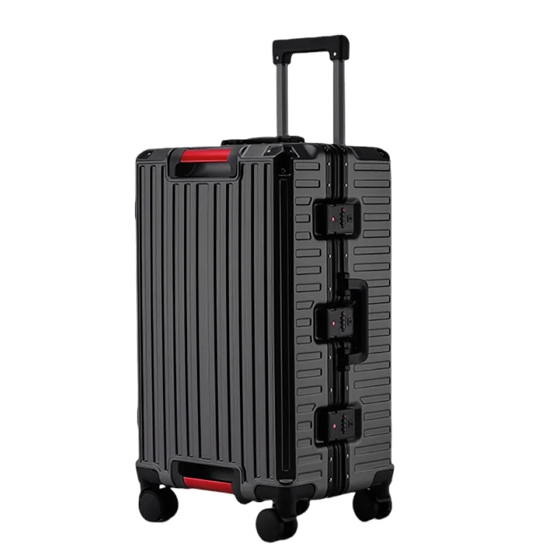 Five Wheels Luggage Aluminum Frame Multifunctional Travel Suitcases  22-28''Large Size Suitcases 3:7 Split