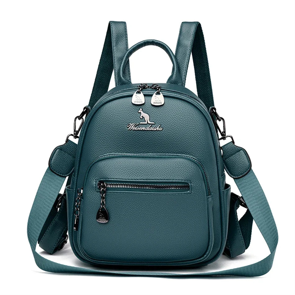Women Travel Backpack for Teenager Girl 2024 Soft Leather Female Fashion 3 In 1 Bagpacks Large Capacity Ladies Mochilas Feminina