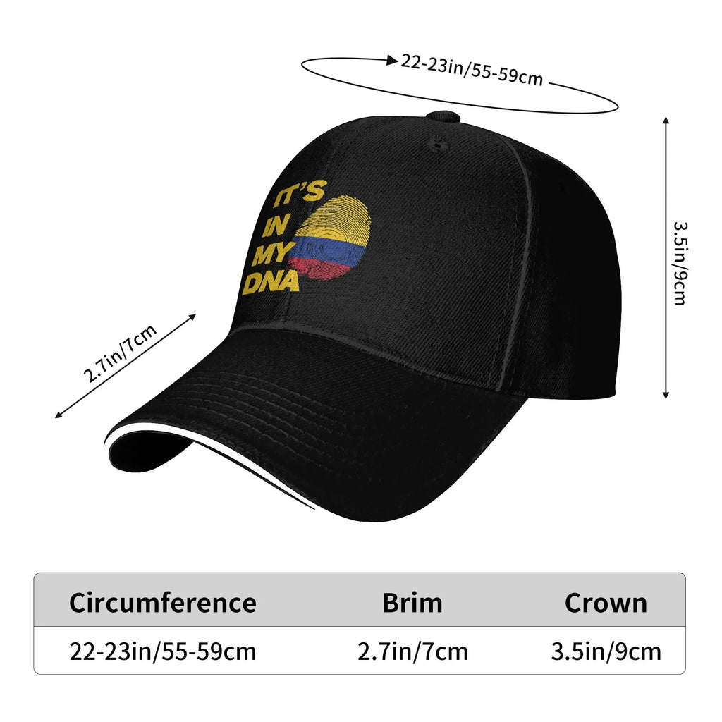 Summer Casual Baseball Cap Colombia Flag Fingerprint Outdoor Sport Trucker Hat For Unisex-Teens Hot Sale  Fashion Baseball Caps