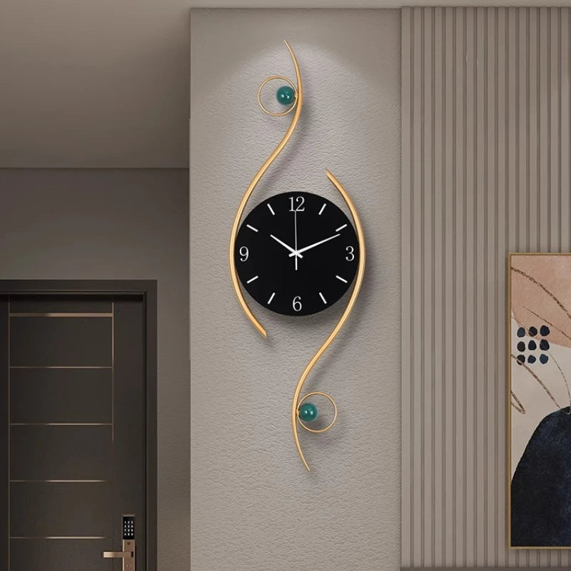 Bedroom Classic Wall Clock Office Chic Black Electronic Gold Wall Clock Modern Art Reloj Cocina Pared Home Decorating Items