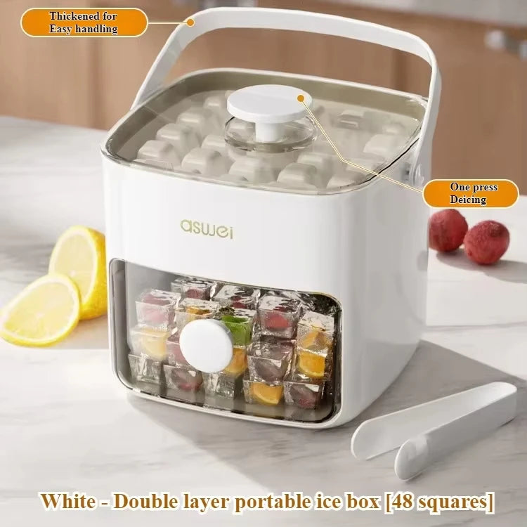 48 Rows Ice Maker With A Simple Press On Lid Double Layer Design Essential For Making Homemade Ice For Desserts And Beverages