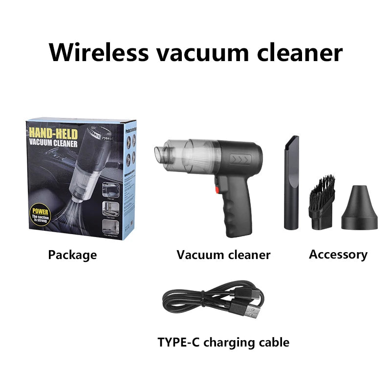 Car Hoover Suction Blowing All-in-one Wireless Large Suction Handheld Portable Mini Car Super Car Dust Blowing Car Cleaning Tool