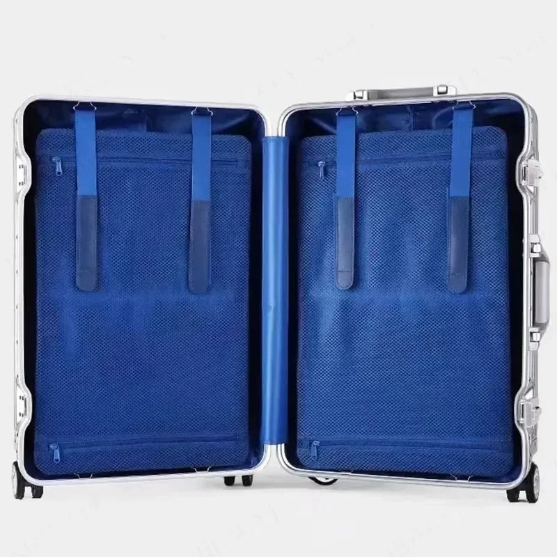 All Aluminum-magnesium Alloy Travel Suitcase High Quality Rolling Luggage 20/24/26/30'' Trolley Luggage Carry-On Cabin Suitcase