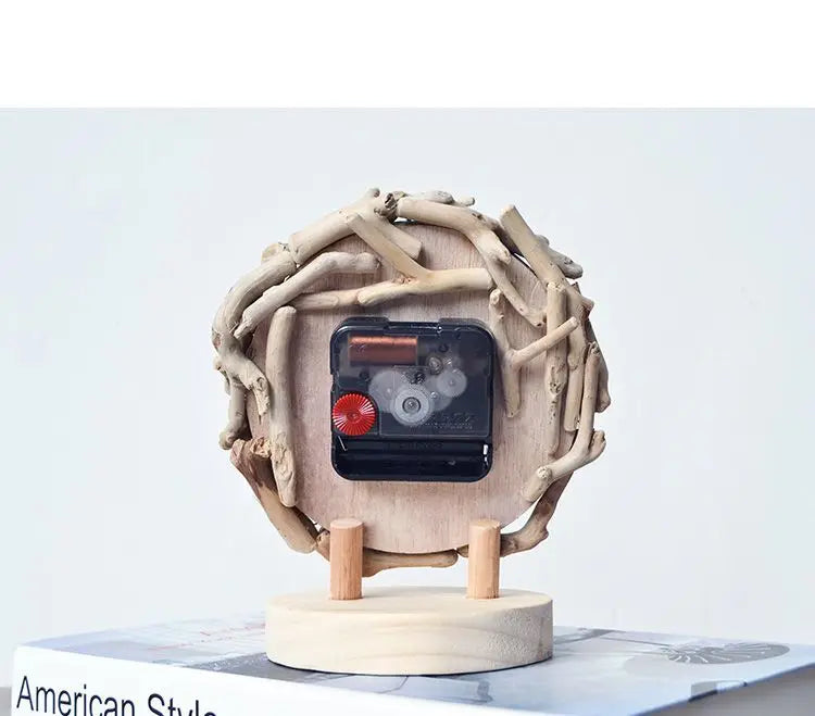 Log Desk Clock Living Room Simple Desktop Ornament Clocks Creative Silent Table Clock Watch Home Decoration