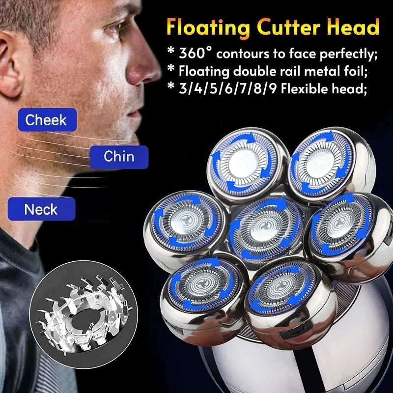 Replacement Electric Shaver Head 3/5/6/7/8/9 Floating Shaving Head Nose Trimmer Hair Clipper  Face Cleaning Brush Massage Head