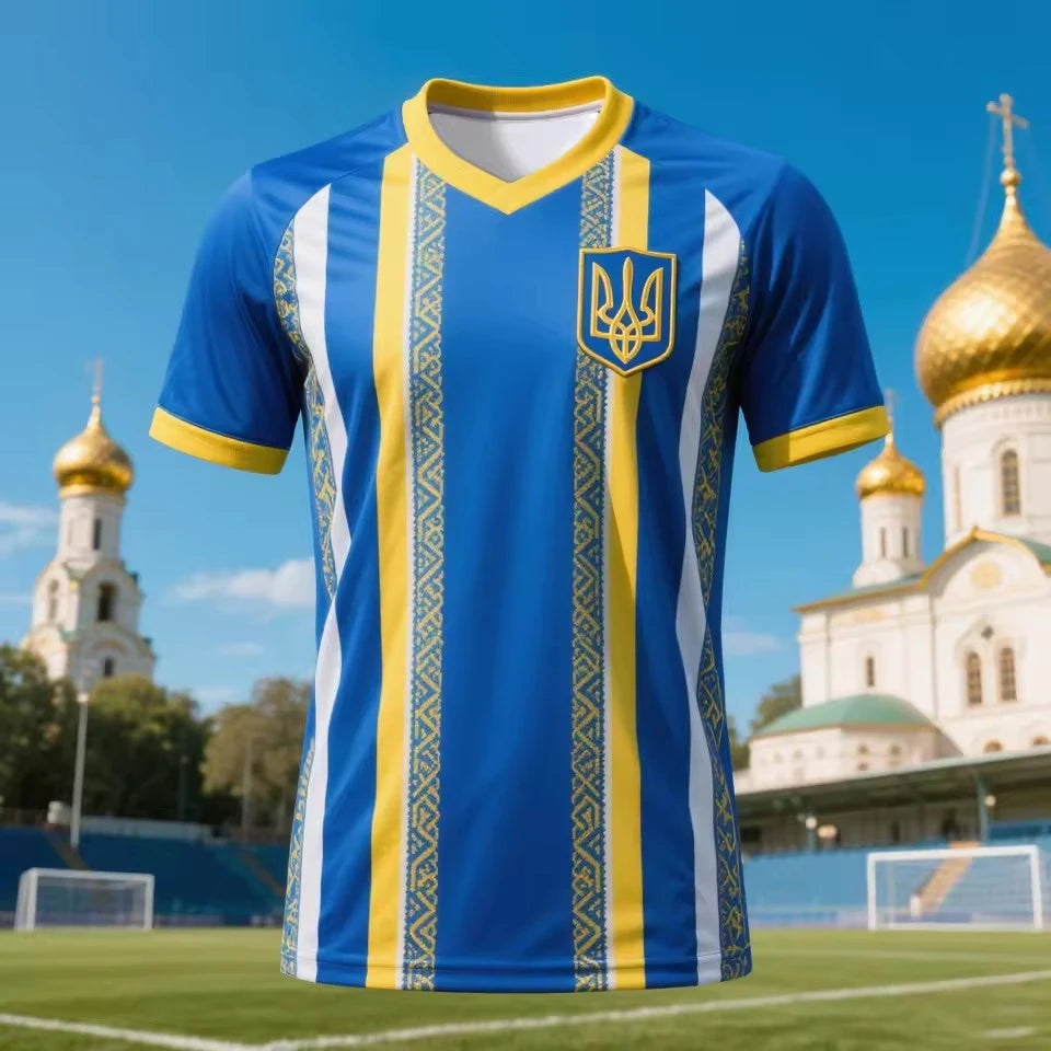 Ukraine Football Jersey T Shirts Adult & Kids New Fashion Trend Digital Printed Soccer Uniforms Summer Men Ukrainian Sports Tees