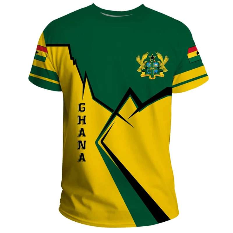 3D Ghana Nationa IndependenceDay Printed T Shirt The Republic-of Ghana Emblem Flag Graphic Tee-shirts For Men Mens Clothing Tops