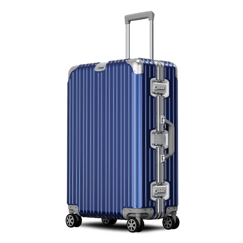 All Aluminum luggage 20/22/24/26/29 inch 100% Aluminium Magnesium Alloy Suitcase Password Trolley Case Cabin Travel Suitcases
