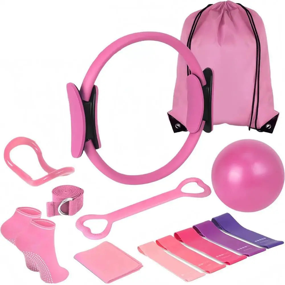 Pilates Yoga Equipment Set Pilates exercise Ball,yoga Bands, Resistance Band,Pilates Socks,elastic Band,stretcher,gym Bag