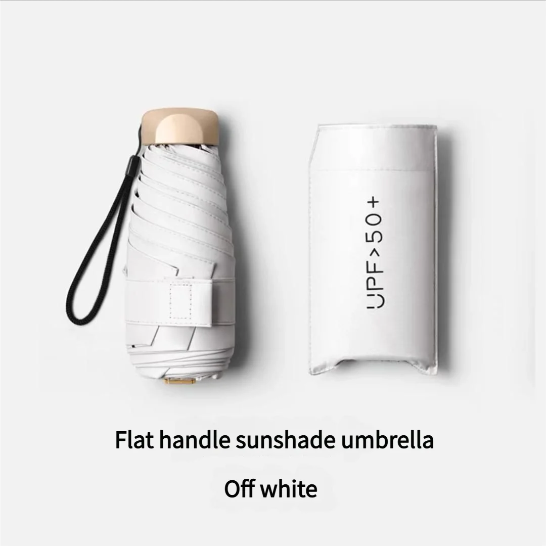 Ultra Light Small Mini Women Five Fold Umbrella Sun Proof Sun Proof Anti UV Sun Rain Dual Use Umbrella Thick Black Glue Pocket S