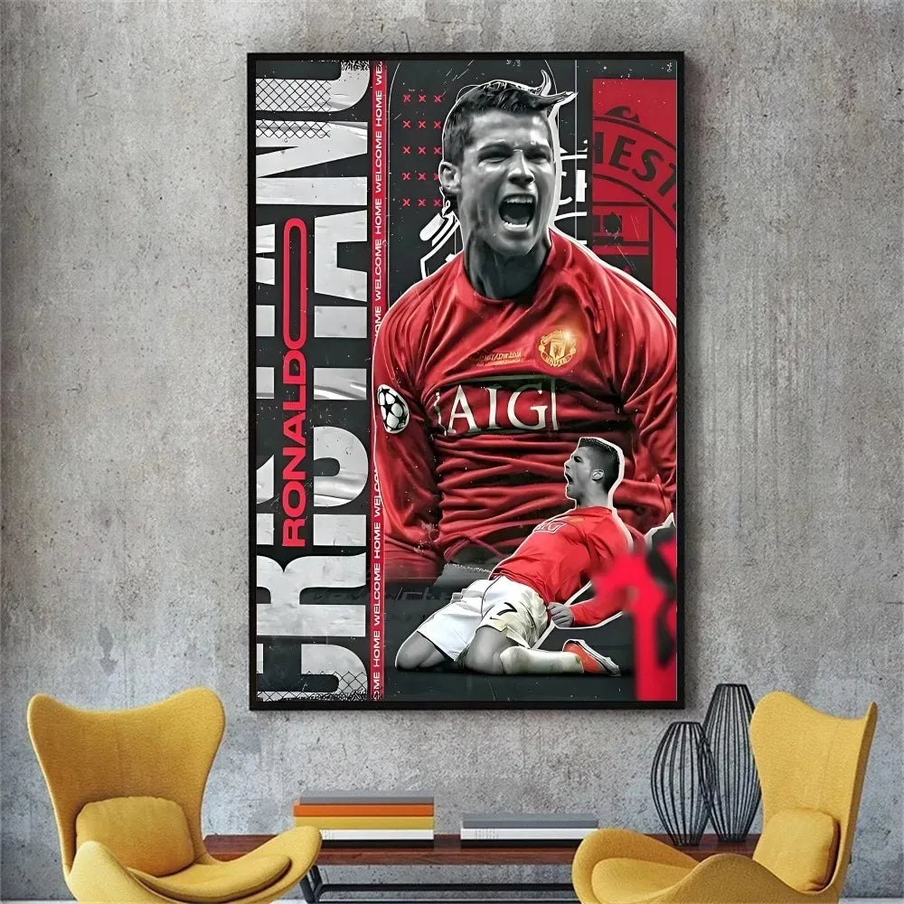 C-Cristiano R-Ronaldo CR7 Classic Poster No Framed Club Bar Vintage Poster Wall Art Painting Bedroom Study Canvas Painting