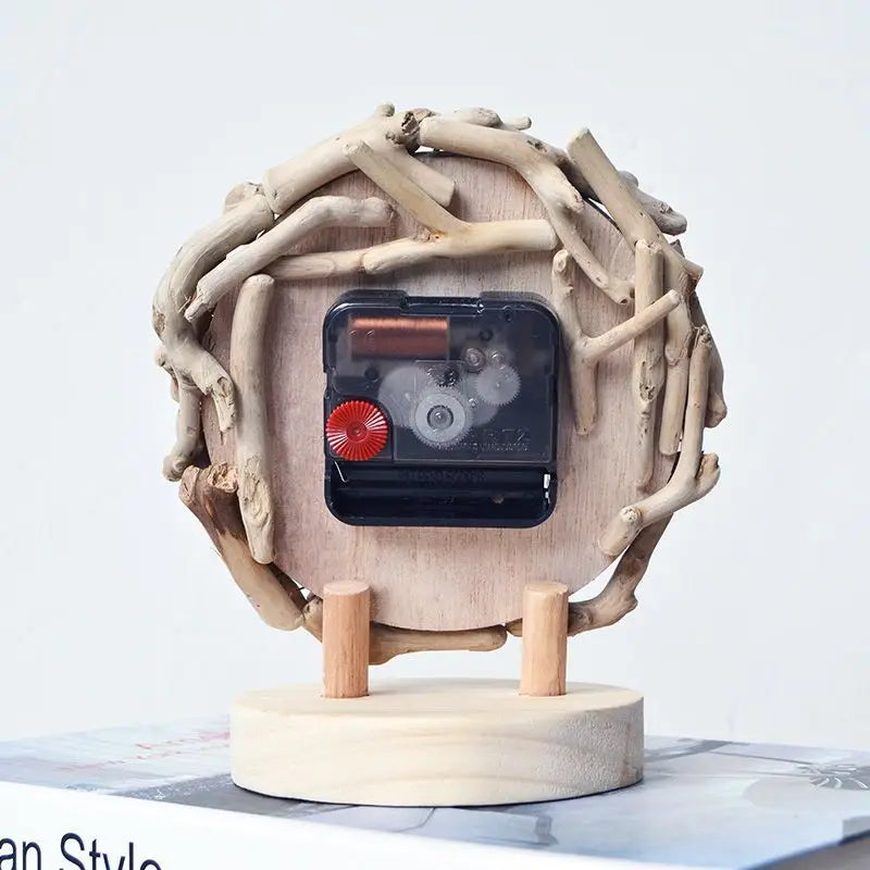 Log Desk Clock Living Room Simple Desktop Ornament Clocks Creative Silent Table Clock Watch Home Decoration