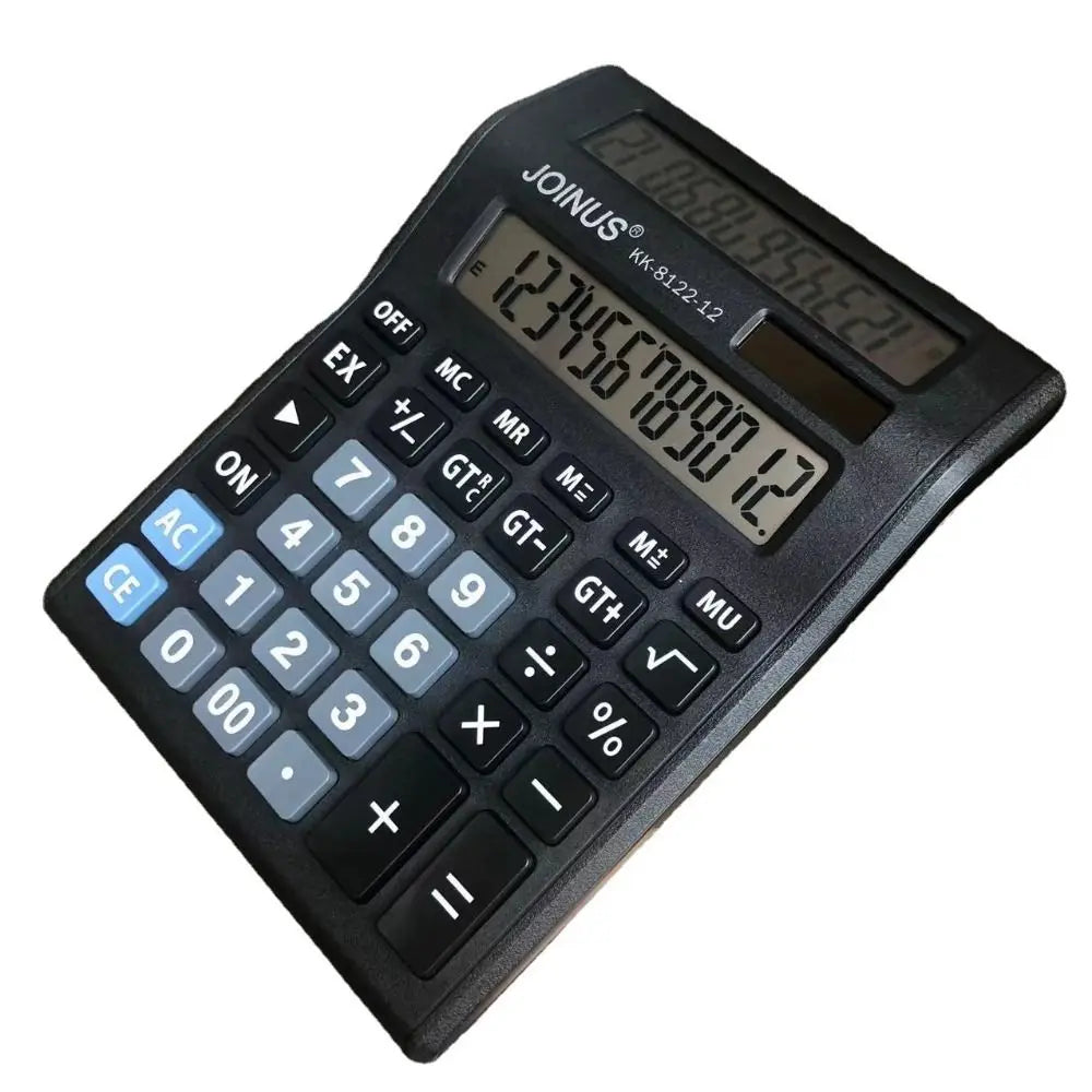 Multifunctional Solar Dual-Screen Calculator Efficient Calculation Stationery 12 Digits Calculator Portable Large Screen Display