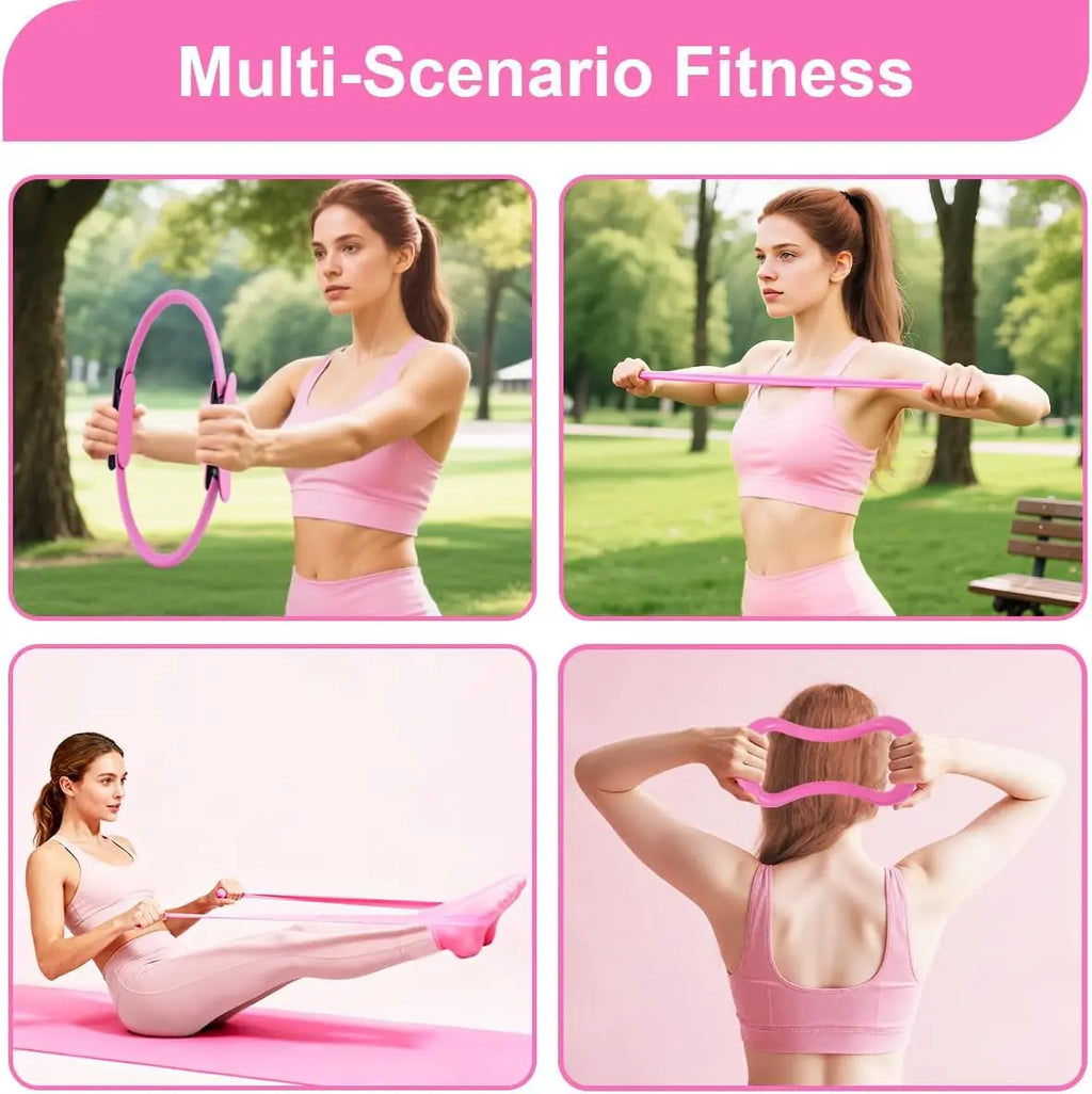 Women's Pilates Kit with Ring, Ball, Bands, Strap, Rope & Bag for Home Workouts