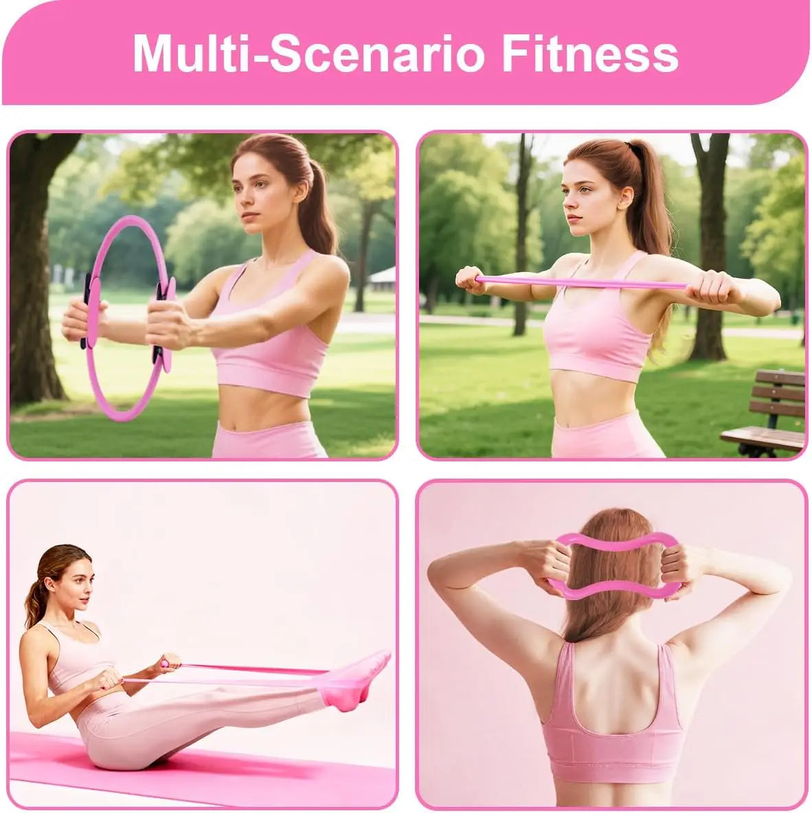 Women's Pilates Kit with Ring, Ball, Bands, Strap, Rope & Bag for Home Workouts