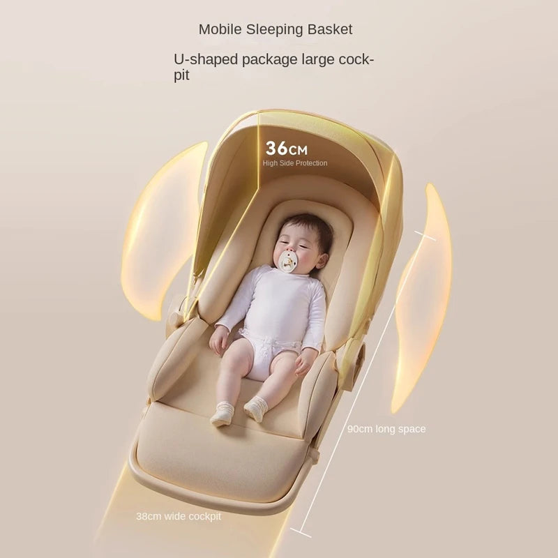 Baby carrige can sit or lie down Lightweight Folding Newborn Baby High Landscape Stroller Two-way Push Anti Vibration Wheels