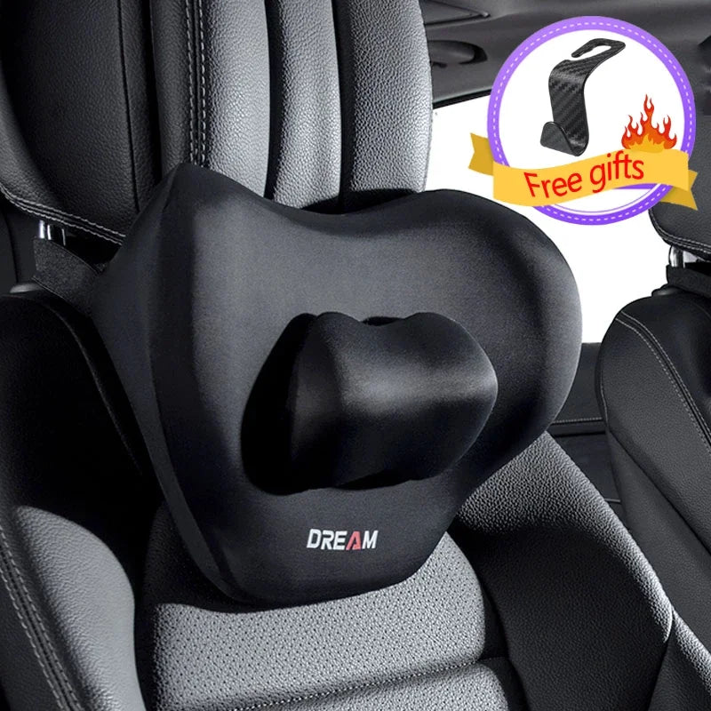 Car Seat Pillow Adjustable Neck Pillow Lumbar Support Pad Breathable Memory Foam Slow Rebound Pillow Universal Lumbar Cushion
