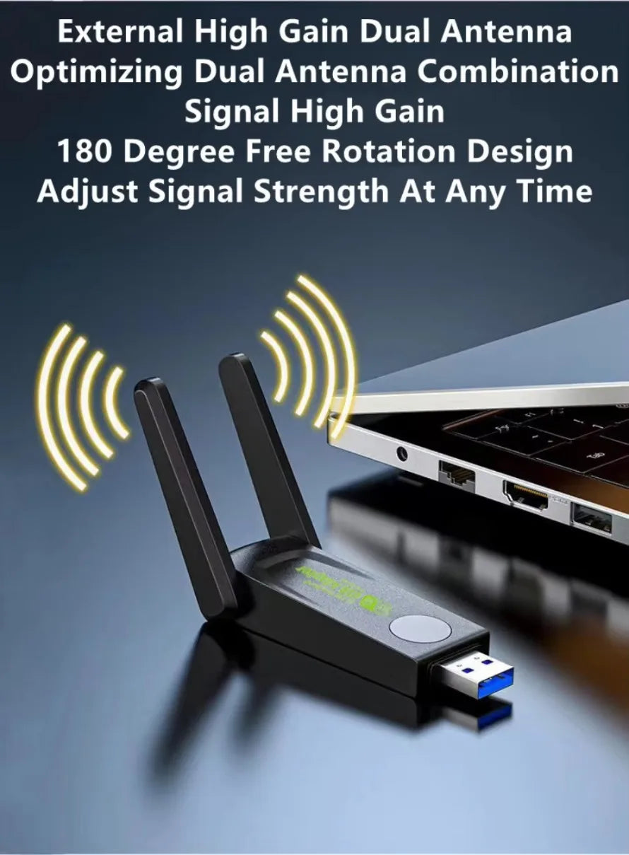 1300Mbps USB 3.0 WiFi Adapter Dual Band 2.4G+5Ghz Wi-Fi Dongle Receiver USB Wireless Network Card For Desktop Laptop Driver Free