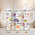 skateboard badges Vacuum Flasks 40oz Stainless Steel Insulated Tumbler with Handle Straw Leakproof Cup Daily Travel Mug