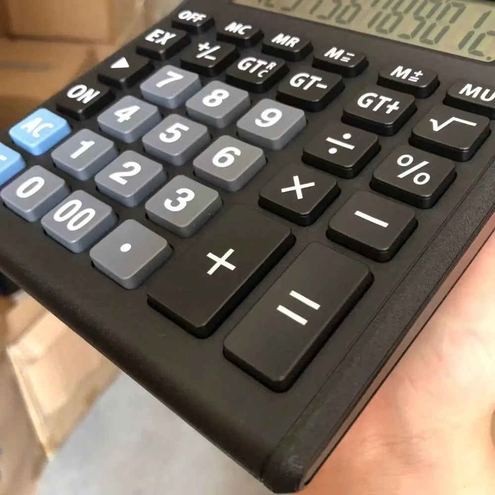 Multifunctional Solar Dual-Screen Calculator Efficient Calculation Stationery 12 Digits Calculator Portable Large Screen Display
