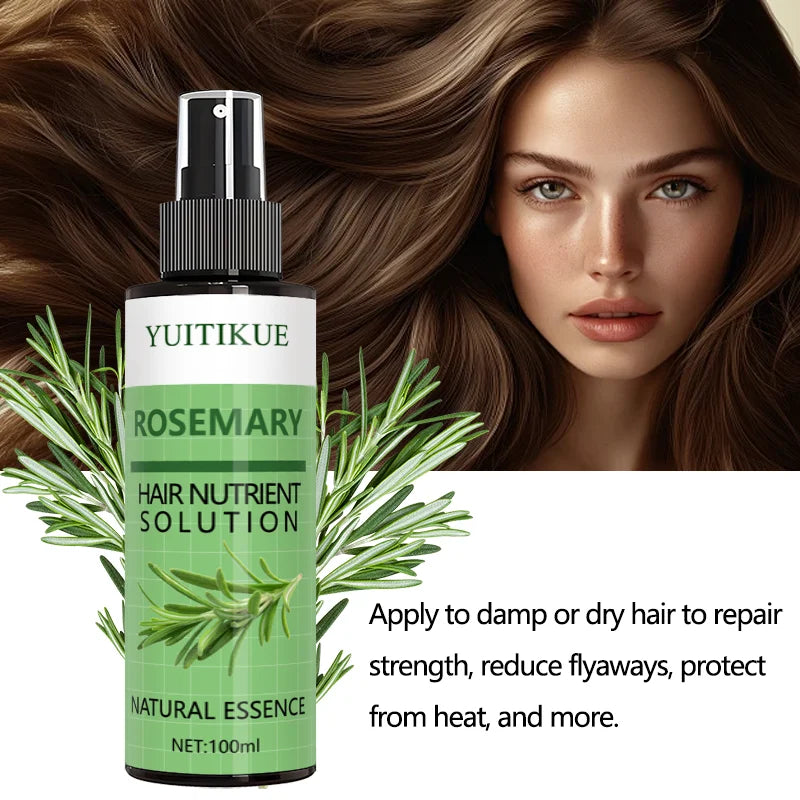 Rosemary spray essential oil promotes hair growth and strengthens hair with nourishing care for effective hair treatment.