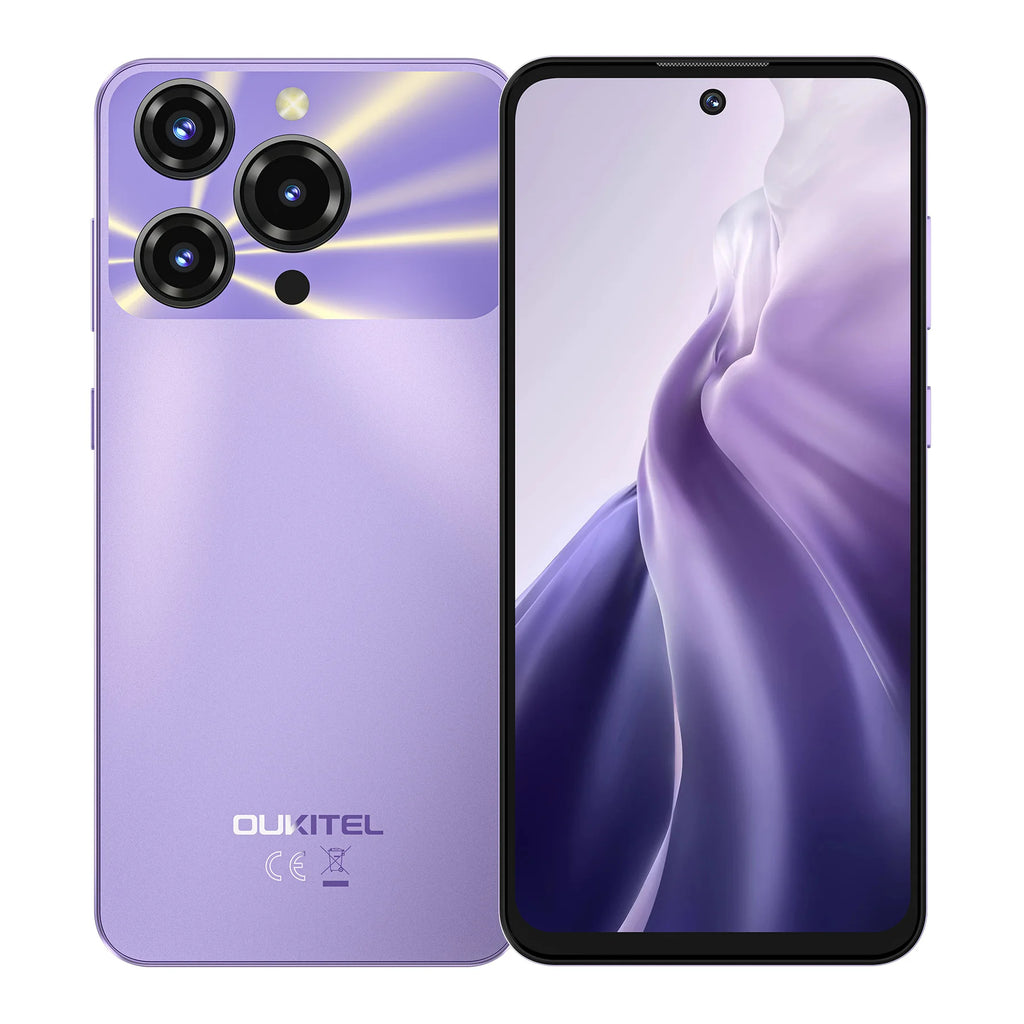 OUKITEL C69 Smartphone 6000mAh, 7.2” HD+ Large Screen 24GB(8+16)+256GB, 64MP Main Camera NFC Cellphone Android 15,120Hz,Dual 4G
