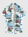 Summer Tiki Men'S Hawaiian Shirt 3D Printed Short Sleeved Button Down Lapel Shirt Oversized Tops Casual Aloha Shirts Man