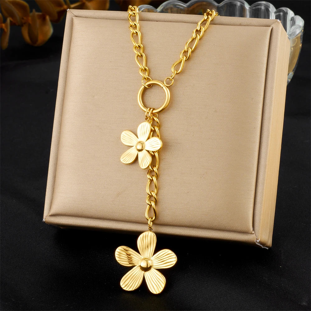 DIEYURO 316 Stainless Steel Golden Minimalist Heart Necklace For Women Fashion Trend Girl Jewelry Valentine's Day Gift Joyas