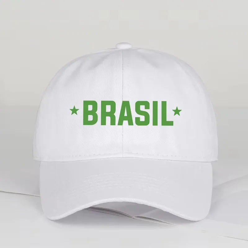 Brazil Fans “BRASIL” Printed Soft-Peak Baseball Cap Unisex Adjustable Sun Hat for Soccer Enthusiasts Adult Child Sunscreen Hats