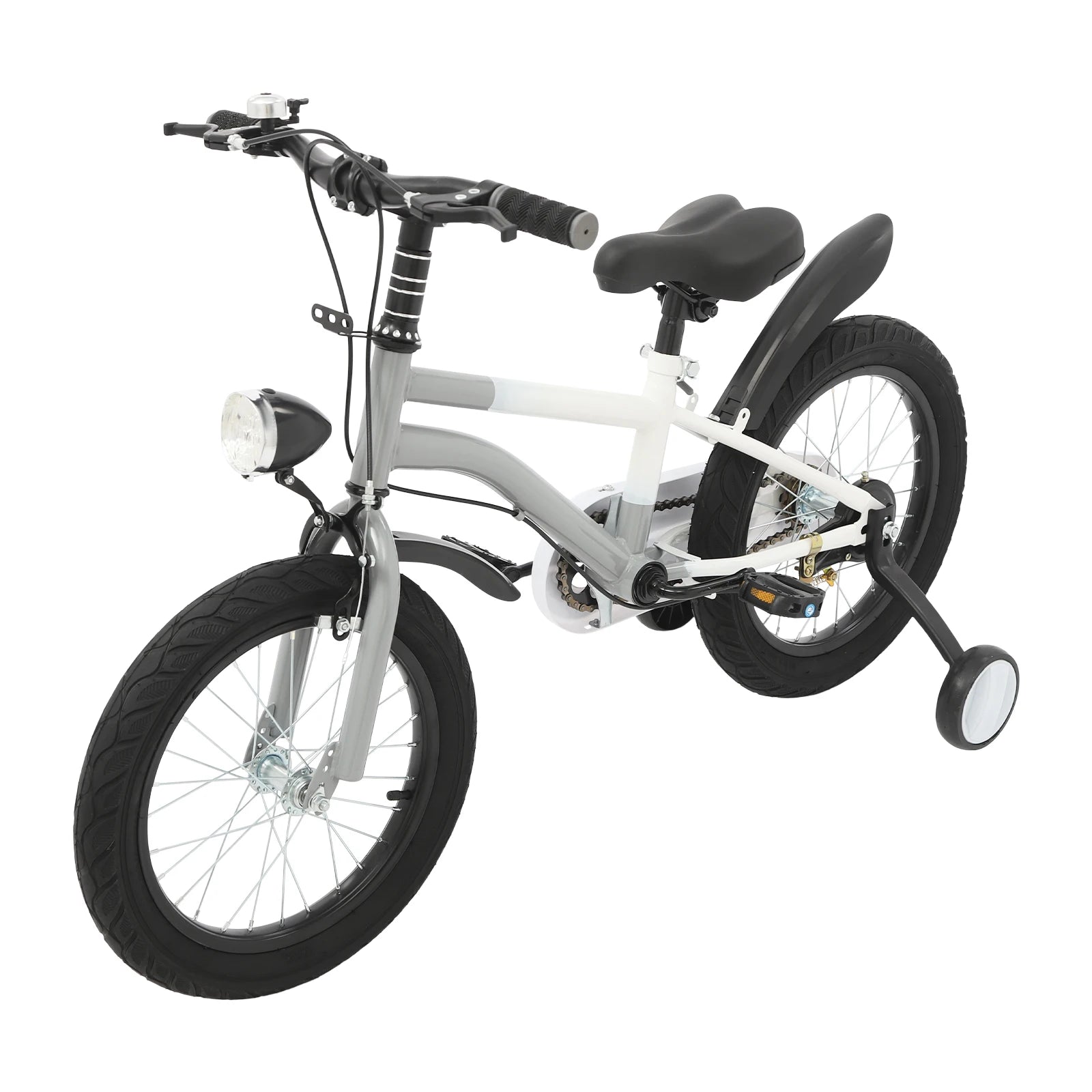 16 inches Kids' Bike with Front Light,Training Wheels| Pink/Yellow/Grey Children's Bicycle for5-8 Years Old Kids